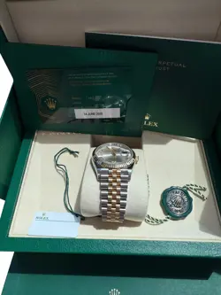 Rolex Datejust 36 Silver Roman 6-9 Diamond Dial Gold Steel Jubilee Watch 126233