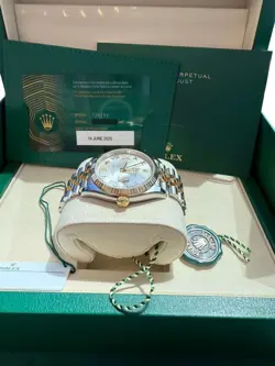 Rolex Datejust 36 Silver Roman 6-9 Diamond Dial Gold Steel Jubilee Watch 126233