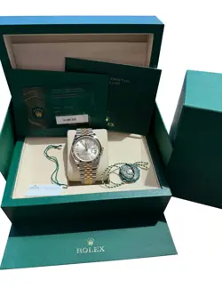 Rolex Datejust 36 Silver Roman 6-9 Diamond Dial Gold Steel Jubilee Watch 126233