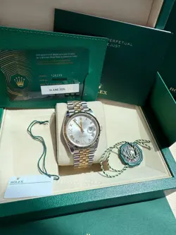 Rolex Datejust 36 Silver Roman 6-9 Diamond Dial Gold Steel Jubilee Watch 126233