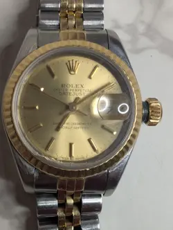 VINTAGE ROLEX DATEJUST 69173 LADIES 18K & STEEL AUTOMATIC WATCH