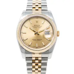 ROLEX DATEJUST 36, 116233, STEEL & GOLD, CHAMPAGNE DIAL, JUBILEE BRACELET, BO...