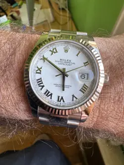 ROLEX DATEJUST MODEL 126334 41 MM, YEAR 2022.FLUTED SS BEZEL. ROMAN NUMERALS.