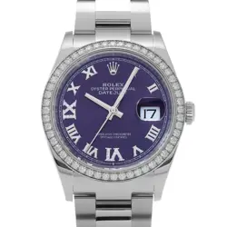 ROLEX DATEJUST 36 126284RBR AUBERZINE/DIAMOND WATCH 686813