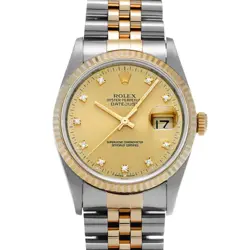 ROLEX DATEJUST 16233G CHAMPAGNE/DIAMOND WATCH 686095