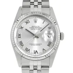 ROLEX DATEJUST 16234 SILVER ROME F NUMBER SECOND HAND MENS