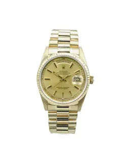1989 ROLEX DAY-DATE 36MM 18K GOLD CHAMPAGNE DIAL WITH BOX & MANUAL