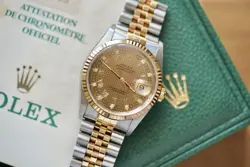 (16233) 1989 ROLEX DATEJUST 36MM DIAMOND DIAL 'HOUNDSTOOTH' MINT CONDITION