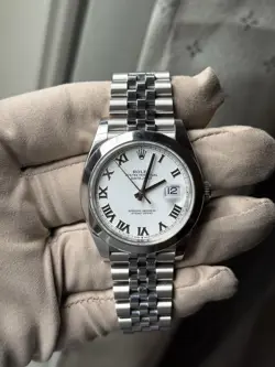 ROLEX DATEJUST 41MM 126300 WHITE ROMAN ON JUBILEE 2023 B+P