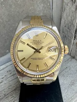 ROLEX DATEJUST 1601 36MM 1970'S TWO-TONE 1570 AUTOMATIC CHRONOMETER SERVICED