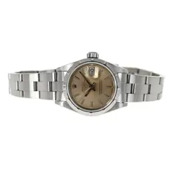 ROLEX OYSTER PERPETUAL DATE 69190 AUTOMATIC STAINLESS STEEL PINK 26MM WRISTWATCH