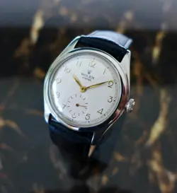 A STUNNING GENTS VINTAGE 1946 ROLEX OYSTER WRISTWATCH REF. 4499 IN STEEL 34mm
