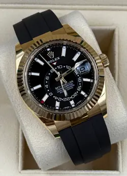2022 ROLEX SKY DWELLER 326238 YELLOW GOLD BLACK DIAL 42MM MEN'S WATCH