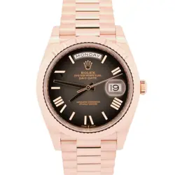 2024 PAPERS ROLEX DAY-DATE PRESIDENT 40MM BLACK OMBRE ROMAN 18K 228235 WATCH BOX