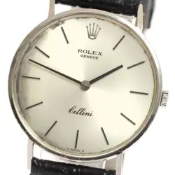 ROLEX CELLINI 3833 K18WG MANUAL CAL.1600 SILVER DIAL MENS FROM JAPAN
