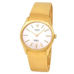 ROLEX CELLINI 18K YELLOW GOLD MANUAL SILVER MEN'S WATCH 3802