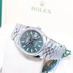 ROLEX 36MM OYSTER PERPETUAL PALM MOTIF DIAL DATEJUST REF: 126200 (MARCH 2024)