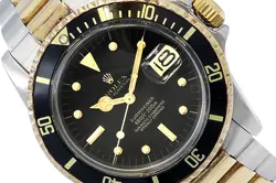 ROLEX 40MM SUBMARINER 1680 18K GOLD/STEEL TWO-TONE VINTAGE BLACK NIPPLE DIAL