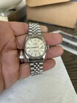 ROLEX DATEJUST 16014 SILVER OYSTER BRACELET WITH SILVER BEZEL QUICKSET