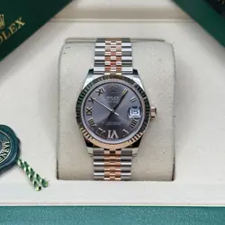 ROLEX DATEJUST 31 RHODIUM ROMAN DIAMOND 6 DIAL TWO TONE ROSE GOLD FLUTED JUBILEE