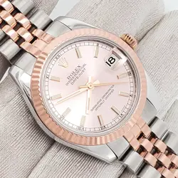 Rolex Datejust 31mm Rose Gold/Steel 178271 Fluted Bezel Jubilee Watch Box Papers