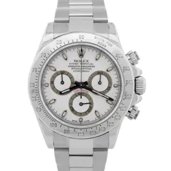 ROLEX DAYTONA COSMOGRAPH WHITE REHAUT CHRONO STAINLESS STEEL WATCH 40MM 116520