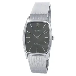 ROLEX CELLINI 18K WHITE GOLD MANUAL GREY LADIES WATCH