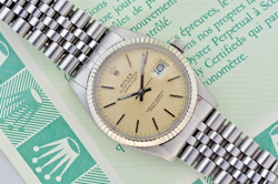 BOX PAPERS ROLEX DATEJUST 16014 SILVER JUBILEE BRACELET WITH SILVER BEZEL
