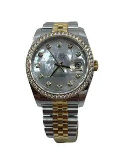 ROLEX DATEJUST 36 TWO TONE JUBILEE, MOTHER-OF-PEARL DIAL WITH DIAMOND HOUR MARKS