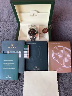 ROLEX OYSTER PERPETUAL MILGAUSS - 116400GV - BLACK DIAL  - GREEN CRYSTAL