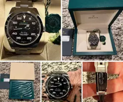 ROLEX AIR-KING MEN'S BLACK WATCH - 116900