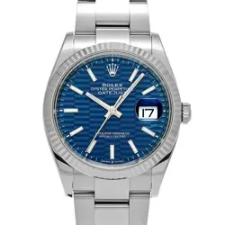 ROLEX DATEJUST 36 126234 BRIGHT BLUE FLUTED MOTIF WATCH 687733