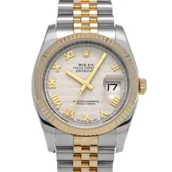 ROLEX DATEJUST 116233 IVORY PYRAMID WATCH 687437