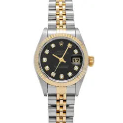 ROLEX DATEJUST 69173G BLACK/DIAMOND WATCH 685645