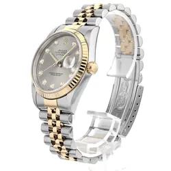 ROLEX DATEJUST 10P DIAMOND 16233G GREY Y 843487