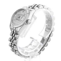 ROLEX DATEJUST 10P DIAMOND 179174 G SILVER V 751797