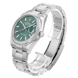 ROLEX DATEJUST 36 126200 MINT GREEN 3 ROW OYSTER  256833