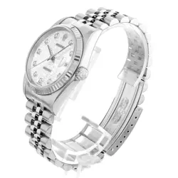 ROLEX DATEJUST 10P DIAMOND 16234G SILVER CARVING COMPUTER F 624360