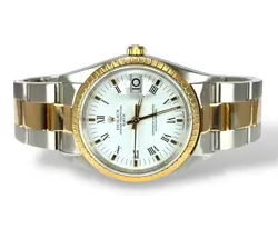 ROLEX OYSTER PERPETUAL DATE - 15223 - STEEL & GOLD - 2000 - BOXED - 34MM