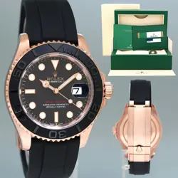 2019 PAPERS ROLEX YACHT-MASTER 126655  ROSE GOLD 40MM OYSTERFLEX WATCH BOX