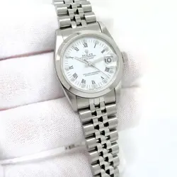 ROLEX 68240 DATEJUST 31 WITH WHITE ROMAN DIAL ON JUBILEE