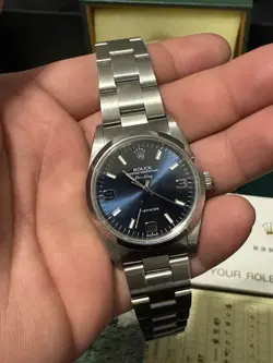 ROLEX AIR-KING 34MM WATCH BLUE DIAL