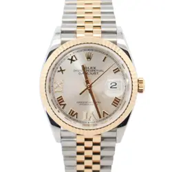 ROLEX DATEJUST 36MM SILVER DIAL WATCH 126233 YG