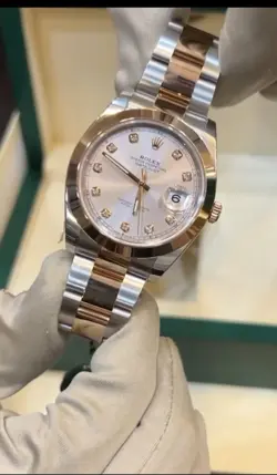 ROLEX 41MM DATEJUST OYSTERSTEEL/EVEROSE GOLD/DIAMOND DIAL/JUBILEE BRACELET
