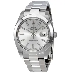 ROLEX DATEJUST 41 SILVER DIAL STAINLESS STEEL AUTOMATIC MEN'S WATCH 126300SSO