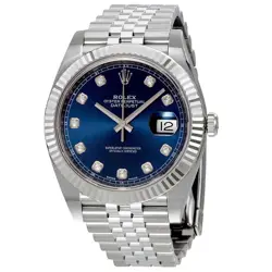 ROLEX DATEJUST BLUE DIAMOND DIAL AUTOMATIC MEN'S JUBILEE WATCH 126334BLDJ