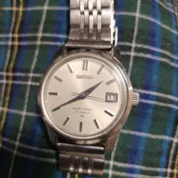 KING SEIKO 4402 VINTAGE MANUAL WATCH SILVER DIAL ROLEX STRAP USED
