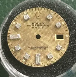 ROLEX 6917 LINEN BAGUETTE DIAMOND PRESIDENT DATEJUST WATCH DIAL REFINISHED