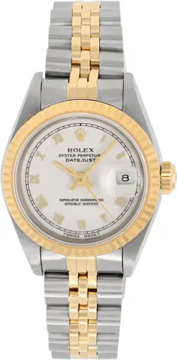 ROLEX DATEJUST 69173 STAINLESS STEEL WHITE DIAL 26MM AUTOMATIC WATCH