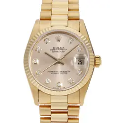 ROLEX DATEJUST 10P DIAMOND 68278G CHAMPAGNE L NUMBER SECOND HAND BOYS (UNISEX)